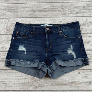 Celebrity Pink Shorts Women's 1/25 Blue Dark Wash The Honey Distressed Summer